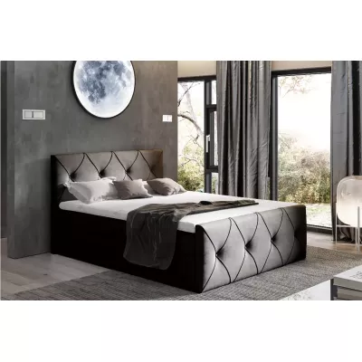 Kontinentales Bett 120x220 CARMEN LUX - schwarz + GRATIS Matratzenauflage