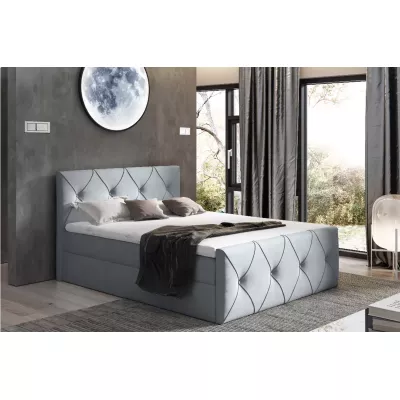 Kontinentales Bett 120x220 CARMEN LUX - grau 1 + Matratzenauflage GRATIS