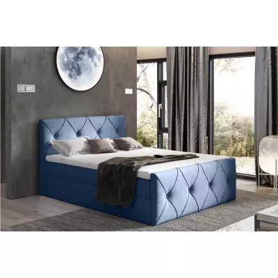 Kontinentales Bett 120x220 CARMEN LUX - blau + GRATIS Matratzenauflage