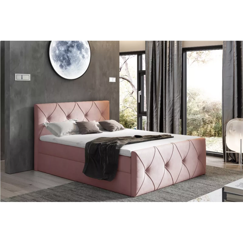 Kontinentales Bett 120x220 CARMEN LUX - rosa + GRATIS Matratzenauflage
