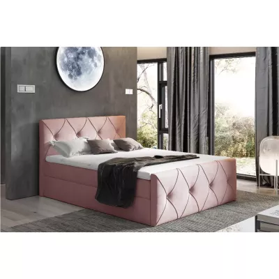 Kontinentales Bett 120x220 CARMEN LUX - rosa + GRATIS Matratzenauflage