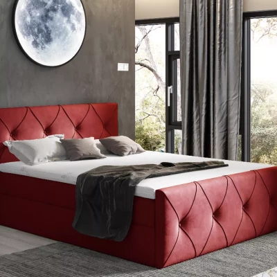 Kontinentales Bett 120x220 CARMEN LUX - rot 1 + Matratzenauflage GRATIS