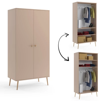Kombinierter Kleiderschrank 100 cm NILSA – beige/braun