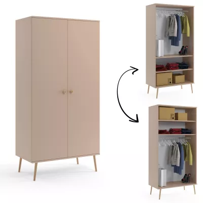 Kombinierter Kleiderschrank 100 cm NILSA – beige/braun
