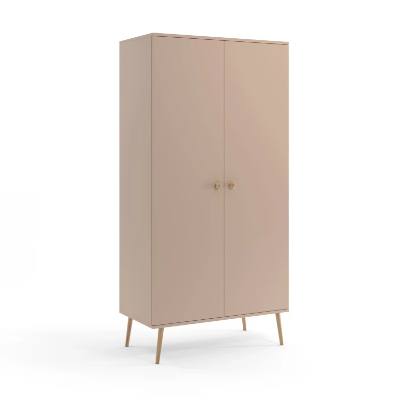 Kombinierter Kleiderschrank 100 cm NILSA – beige/braun