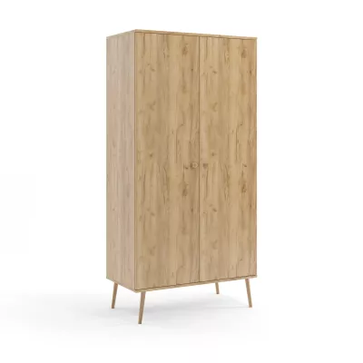 Kombinierter Kleiderschrank 100 cm NILSA - Eiche Gold/Braun
