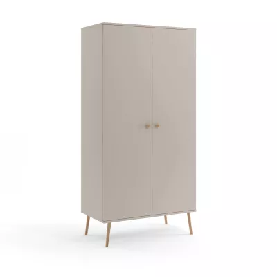 Kombinierter Kleiderschrank 100 cm NILSA - Kaschmir / Braun