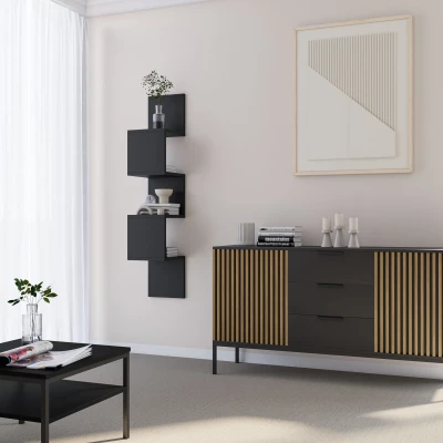 Designer-Hängeregal GALATEA – Schwarz