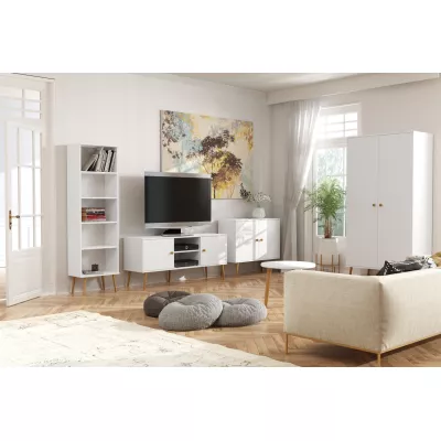 Kombinierter Kleiderschrank 100 cm NILSA - weiß/braun