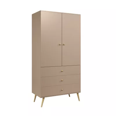 Kinderkleiderschrank mit zwei Türen, 100 cm, NILSA – beige/braun