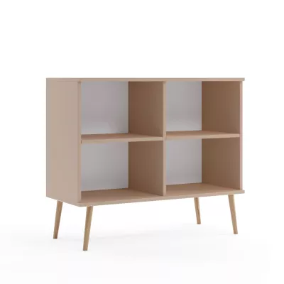 Kommode mit Türen NILSA - Eichenholz, Gold/Braun