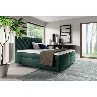 Boxspringbett VENDELIN – 120 x 220 cm, grün + GRATIS Matratzenauflage