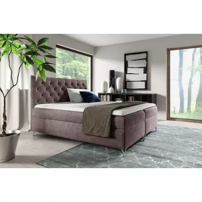 Boxspringbett VENDELIN – 120 x 220 cm, braun, 2 Matratzenauflagen gratis