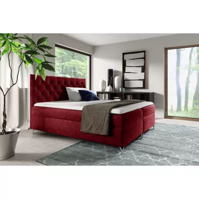 Boxspringbett VENDELIN – 120 x 220 cm, rot + GRATIS Matratzenauflage