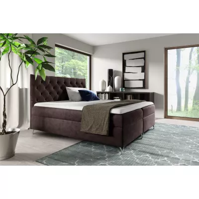 Boxspringbett VENDELIN – 120 x 220 cm, braun + GRATIS Matratzenauflage
