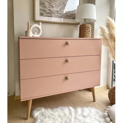 NILSA Kommode - rosa/braun