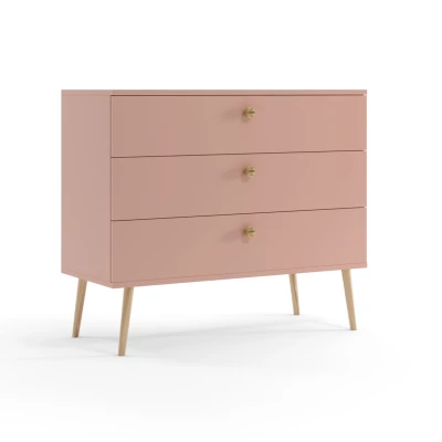NILSA Kommode - rosa/braun