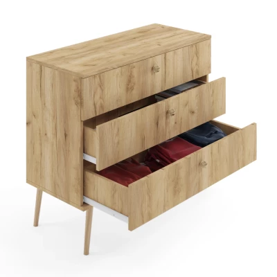 NILSA Kommode – Eiche Gold/Braun