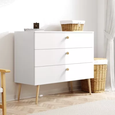 NILSA Kommode - weiß/braun