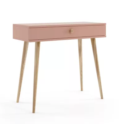 Schminktisch mit Schublade NILSA - rosa/braun