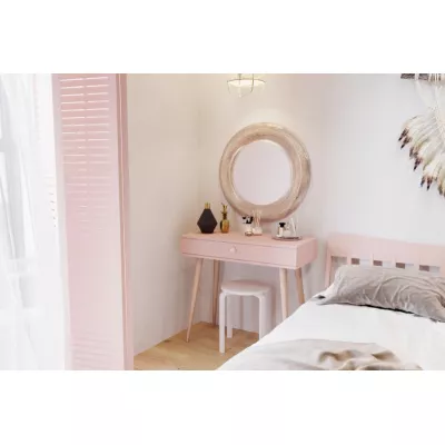 Schminktisch mit Schublade NILSA - rosa/braun
