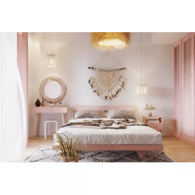 Schminktisch mit Schublade NILSA - rosa/braun