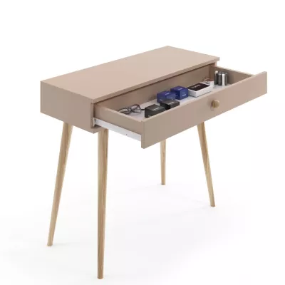 Schminktisch mit Schublade NILSA - beige/braun