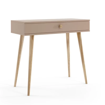 Schminktisch mit Schublade NILSA - beige/braun