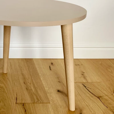Runder Couchtisch NILSA – beige/braun