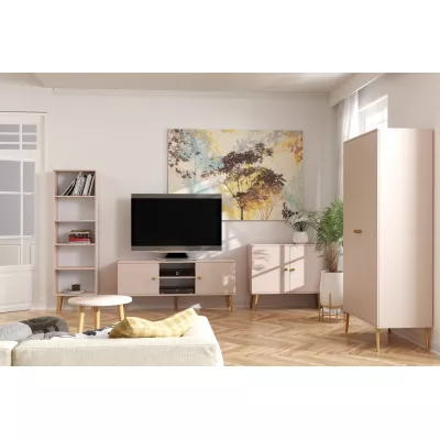 Runder Couchtisch NILSA – beige/braun