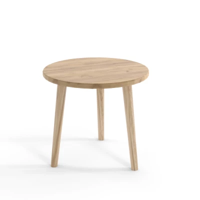 Runder Couchtisch NILSA - Eichenholz, Gold/Braun