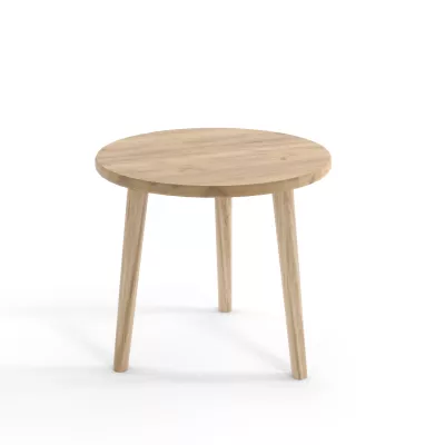 Runder Couchtisch NILSA - Eichenholz, Gold/Braun