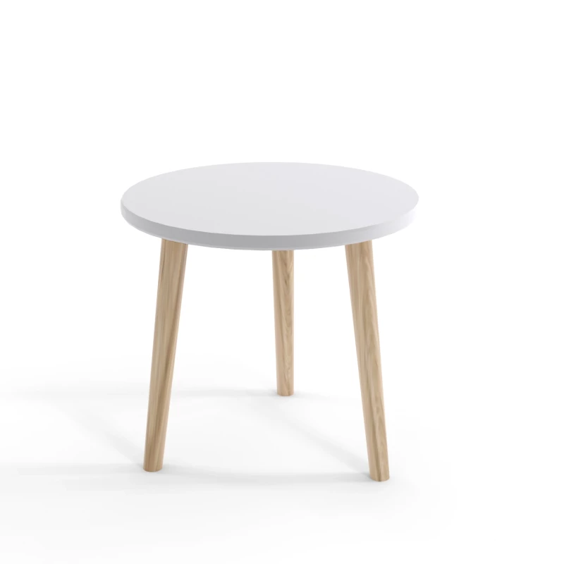 Runder Couchtisch NILSA - weiß/braun