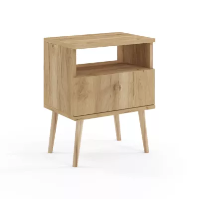 NILSA Nachttisch mit Schublade – Eiche Gold/Braun