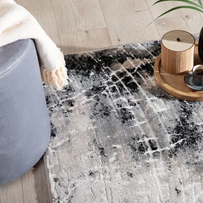 Rechteckiger Teppich 80x150 cm LEONTIUS - grau