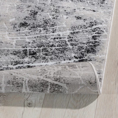 Rechteckiger Teppich 80x150 cm LEONTIUS - grau