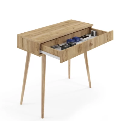 Schminktisch mit Schublade NILSA - Eiche Gold/Braun