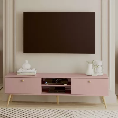 NILSA TV-Ständer - rosa/braun