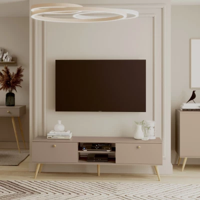 NILSA TV-Ständer – beige/braun