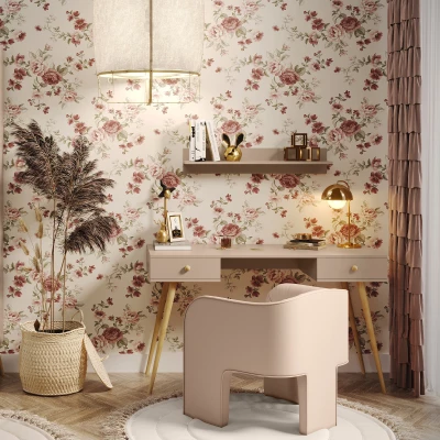 Kinderschreibtisch mit Schubladen NILSA - beige/braun