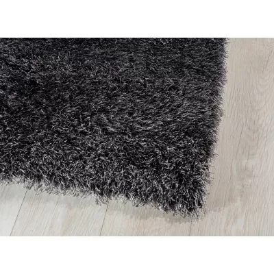 Hochflorteppich 80x150 cm THERON - schwarz