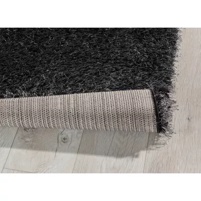 Hochflorteppich 80x150 cm THERON - schwarz