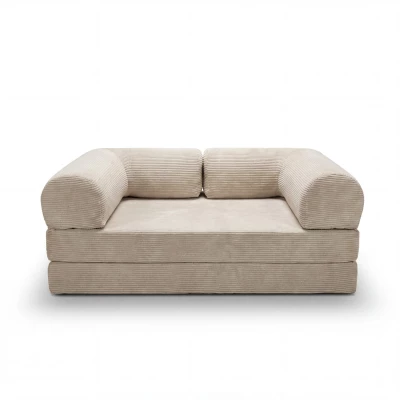 AUROLIA Dreisitzer-Schlafsofa – Cremeweiß