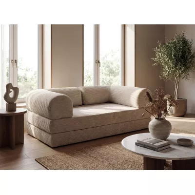 AUROLIA Dreisitzer-Schlafsofa – Cremeweiß