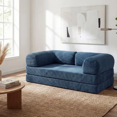 AUROLIA Dreisitzer-Schlafsofa - blau