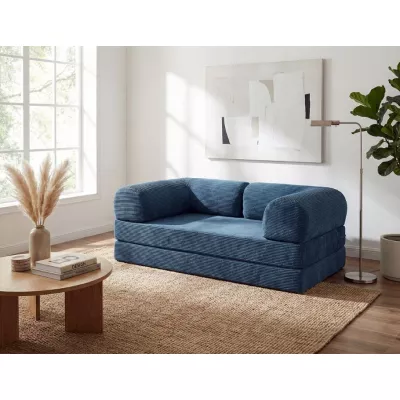 AUROLIA Dreisitzer-Schlafsofa - blau