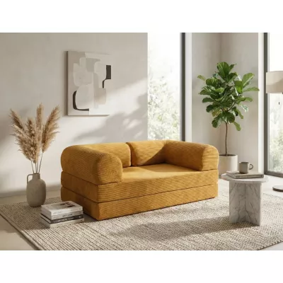 AUROLIA Dreisitzer-Schlafsofa - Senfgelb