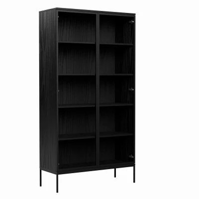 Hohe Vitrine FLORIS - schwarz