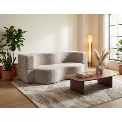 SAMIRA Designersofa – Cremeweiß