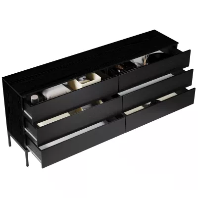 Breite Kommode FLORIS - schwarz
